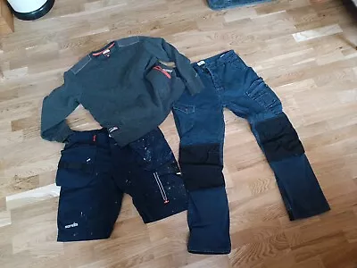 £50 • Buy Scruffs Workwear Denim Trousers Shorts Jumper 34 - 36 - XL Good Condition
