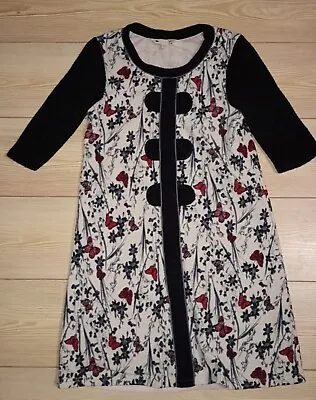 Yumi  Butterfly Floral Cream Jumper Dress Size 10 • £15