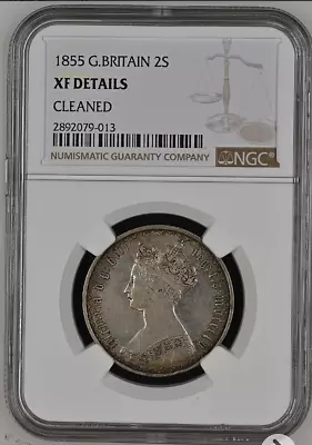 1855 GREAT BRITAIN Florin Silver Coin Queen Victoria Royal Mint NGC XF-Details • $183.97