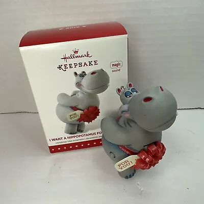 I Want A Hippopotamus For Christmas Hallmark Magic Ornament Hippo Red Bow • $39.99