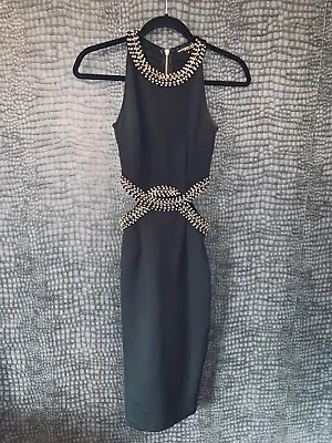 Very Good Condition - Missguided Beaded Cut Out Dress - Uk 6  • £14.99