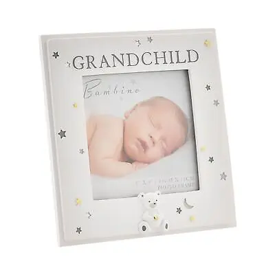 Baby Photo Frame Grandchild White Resin Starry Night Grandparents Gift 4 X 4  • £11.33