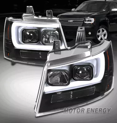 Fit 07-14 Chevy Avalanche Suburban Tahoe LED Low Beam Projector Headlights Black • $350.95