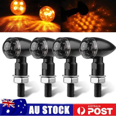 $25.63 • Buy 4X Mini Motorcycle Bullet Indicators Motorbike LED Turn Signal Blinkers Light AU