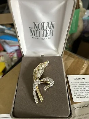 NOLAN MILLER Lily Of The Valley Pin Brooch Pearl Crystals And Gold Exquisite • $60