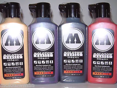 MOLOTOW ONE 4 ALL REFILL ACRYLIC INK 180ml USE IN AIRBRUSHES AND MARKERS • $17.43