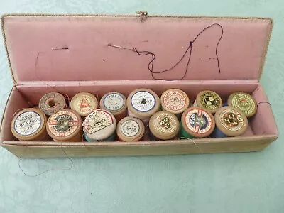 Lot 14 Wooden Cotton Reels Spools Bobbins In Box Coats Treebell • £6