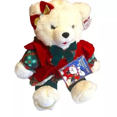 Vintage Deadstock Oversized 22  Holiday Snowflake Girl Bear 1997 Tags Dan Dee • $37.61