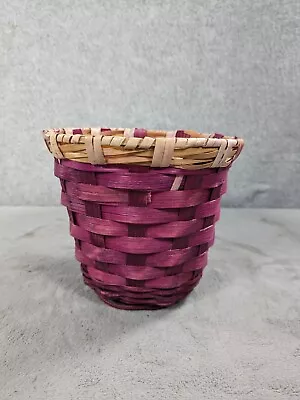 Vintage Wicker Planter/Basket 5” Purple Farmhouse Rustic Indoor Planter/Basket • $12.98