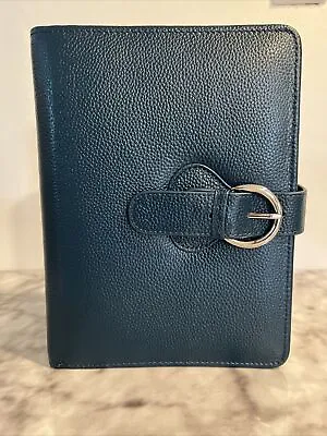 Franklin Covey CO AVA Teal Binder 9.2”x7” Full Grain Leather For Classic Planner • $34