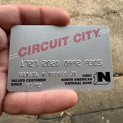 Vintage C.1990s  CIRCUIT CITY Store Credit Card - Defunct Electronics Store • $19.95