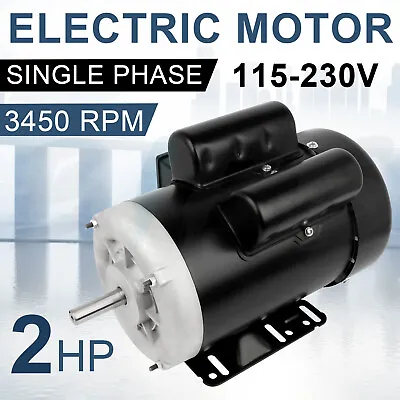 2HP Electric Motor Farm Duty Single Phase Motor 3450RPM 115/230V TEFC • $179.99