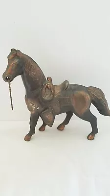 Vintage Western Copper Bronze Metal Carnival Horse Figurine 7 1/2  • $10.30