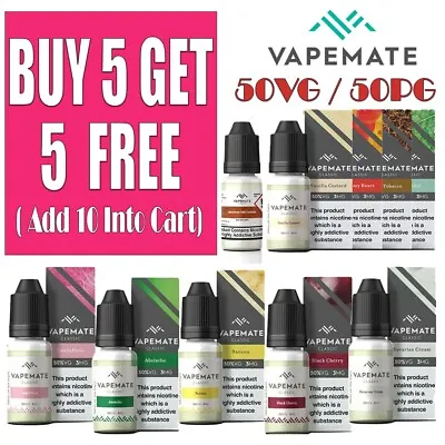 £3.45 • Buy Vapemate Classic 10ml E Liquid | BUY 5 GET 5 FREE | Vape Juice | 50/50 VG/PG