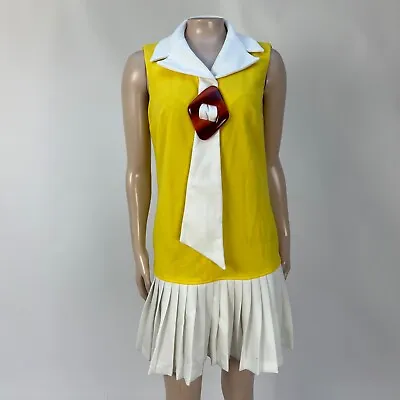 Vintage 70's Dress Women's Polyester Knit Pleat3ed Collar School Girl West XX29 • $27.99