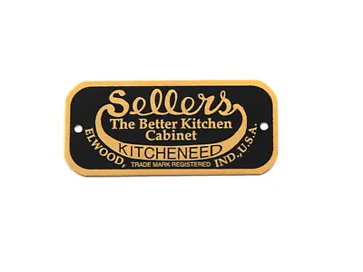 Sellers Kitchen Cabinet Label With Black And Brass Color Letterimg • $13.48