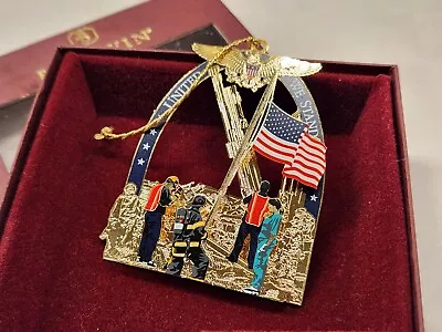 Baldwin 9/11 HEROES REMEMBRANCE Brass Gold 3D Memorable Ornament 2001 With Box • $17.95