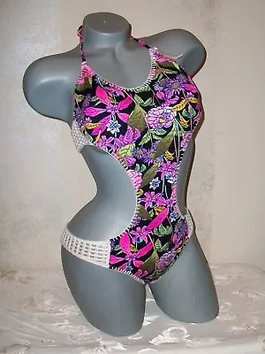  NWT Victoria Secret M Tapestry Crochet Floral Monokini Swimsuit  • $64.99