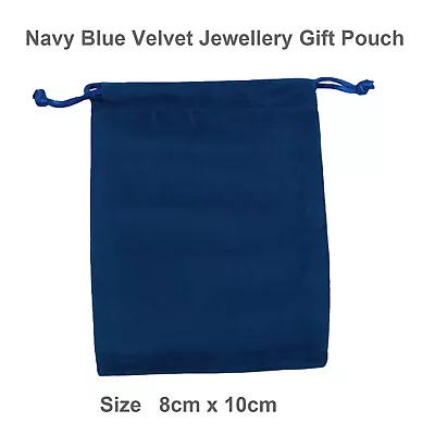 Gift Pouches Navy Blue Velvet Jewellery Packing Money Bag Drawstring Sz 8x10 5pc • $3.87