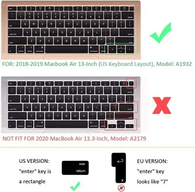 For 2019-2018 MacBook Air 13'' With Touch ID Retina Display (A19 Keyboard Cover • $26.31