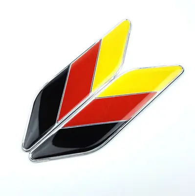 $5.59 • Buy Pair German Germany Flag Car Auto Fender Door Side Emblems Badges Stickers Decal
