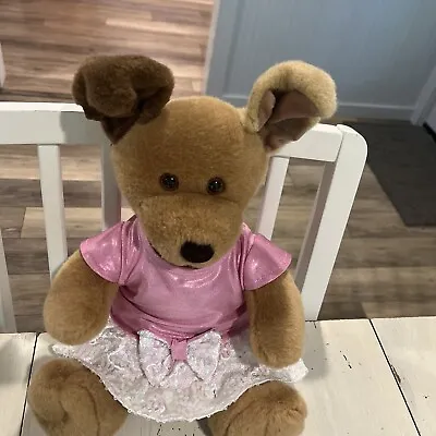 Vintage Build A Bear Brown Sugar Tan Puppy Dog Plush Stuffed W/ Dress & Panties￼ • $10.75