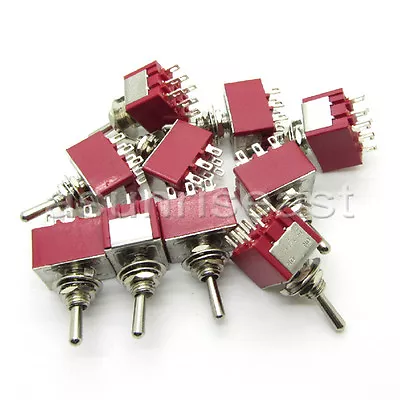 50×Mini Toggle Switch 3PDT 2 Position ON-ON 9-PIN 250V 2A 120V 5A Wholesale • $51.20