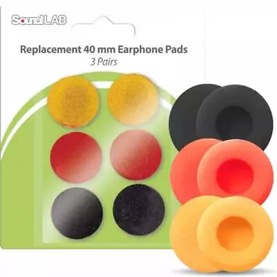 3 Pair Coloured Replacement Headphone Earpads Foam Covers Ear Pads 18mm 40mm • £3.99