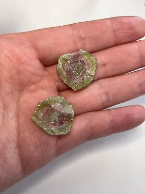 Natural Maine Watermelon Tourmaline Slices (2) • $80