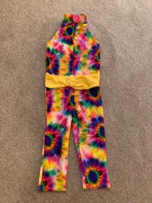 £12.50 • Buy Danse Dezines Wow Print Funky Bright Modern Catsuit Dance Costume Size 0 Child S