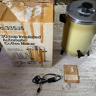 No. 33535 Vintage West Bend COFFEE MAKER HARVEST GOLD Party Percolator 30 Cups • $20.11