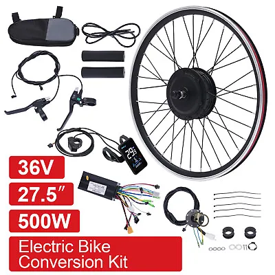 27.5 Inch Resist Wear Electric Bicycle Conversion Kit 36V 500W Front Wheel LCD • $214.70
