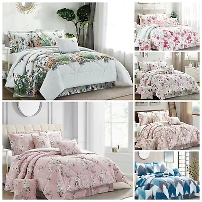 4 Pcs Complete Bedding Set Duvet Cover With Fitted Bed Sheet Single Double King • £22.95