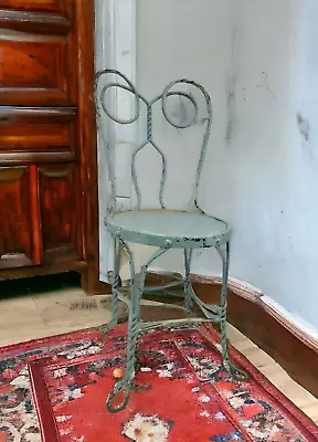 Vintage Twisted Metal Wire Legs Ice Cream Parlor Chair Retro Mid Century • $35.99