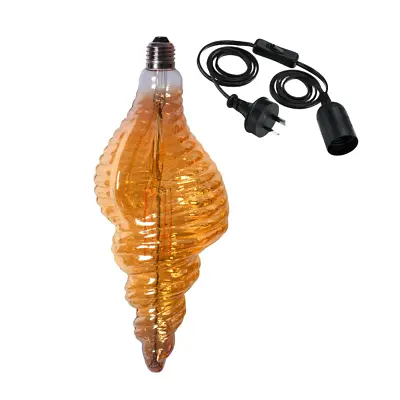 $83.99 • Buy Sea Shell Edison LED Light Globe & Power Cord Plug In 1.8m E27 4 Watt Bulb 30cm