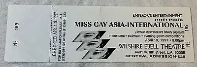 April 191997 MISS GAY ASIA-INTERNATIONAL Ticket ~ Drag Queen Beauty Show In LA • $8.06
