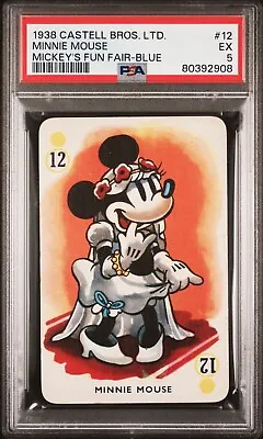 1938 Mickey’s Fun Fair Castell Bros. Blue Back Minnie Mouse #12 PSA 5 EX • $499.99