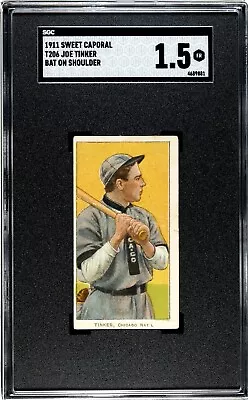 1911 - T206 Sweet Caporal 350/460/42OP - Joe Tinker Chicago - HoF SGC 1.5 • $369