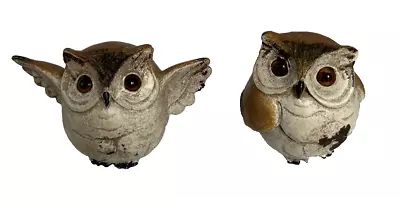 Vintage Miniature Pair Of Chubby Owl Figurines Ceramic Hand Painted 2  • $1.99