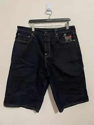 Red Monkey Company RMC Martin Ksohoh Lot 1002 Short Jeans Embroidered 36x15 • $79.99