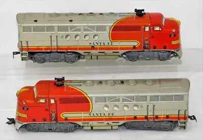 Marx 21 Santa Fe FT AB Diesel Units Metal Litho Large Running Tinplate 12  50-54 • $124.95