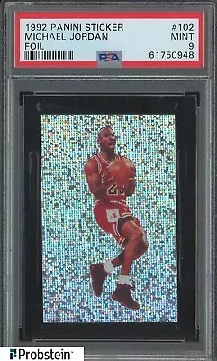 1992-93 Panini Sticker Foil #102 Michael Jordan Chicago Bulls HOF PSA 9 MINT • $6.66