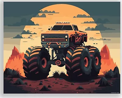 Monster Truck Poster Print Gift Boys Room Kids Grave Digger Big 11x14 Wall Decor • $9.95