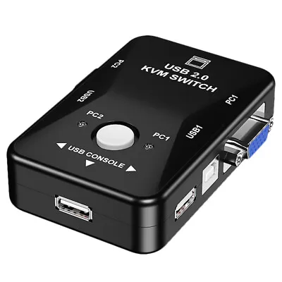 KVM Switch Box 2-Port USB VGA Audio Video Keyboard Splitter • $12.32