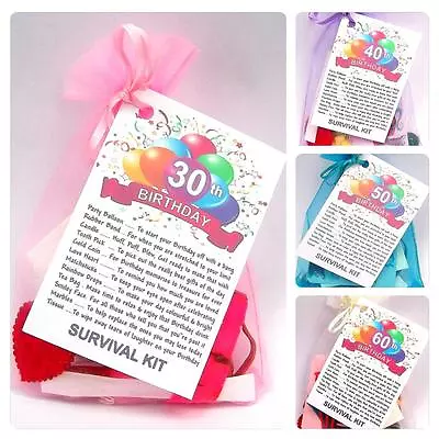 13th 16 18 21 25 35  65 BIRTHDAY PRESENT SURVIVAL KIT FUN NOVELTY GIFT CARD KJF • £4.49