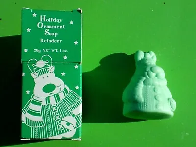 Avon Vintage Holiday Ornament Soap 1.0 Oz. Green Reindeer Festive Christmas 1997 • $1.99