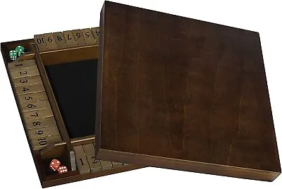 WE Games 4 Player Shut The Box(TM) Dice Game With Lid Natural Wood Large • $56.99