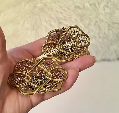 Vintage 50’s Filigree Brass Musi Victorian Style Shoe Clip • $21.97