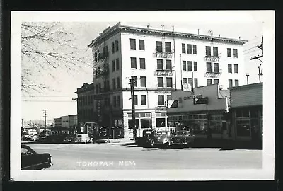 NV Tonopah RPPC 1950's STREET SCENE & Cars THE CORNER STORE Mizpah Hotel • $17.99