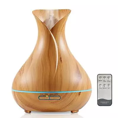 Essential Oil Aroma Diffuser Tulip Light Wood Colour Ultrasonic Mist Humidifier • $65.99